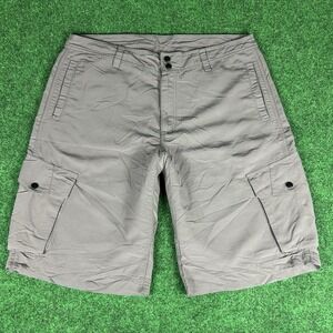 Kavu Cargo‎ Shorts Mens 38 Grey Long 12" Inseam Casual Hiking Outdoors Camping